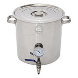 Panela Caldeirão Aço Inox 32 Litros Com Válvula E Termômetro Para Cerveja Artesanal 20135vt O Melhor Preço