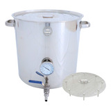 Panela Caldeirão Aço Inox 48 Litros Com Válvula Termômetro E Fundo Falso Para Cerveja Artesanal 20140vtff O Melhor Preço