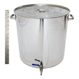 Panela Caldeirão Aço Inox 70 Litros Com Válvula E Régua De Nível Para Cerveja Artesanal 20145vr
