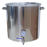 Panela Caldeirão Inox 125 Litros C Torneira E Termômetro
