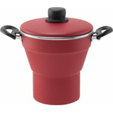 Panela Cuscuzeira N16 C Antiaderente Color Tampa Vapor Cor Vermelho