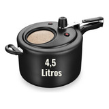 Panela De Pressão 4 5 Litros Preta Mta Antiaderente E Visor