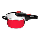 Panela De Pressão 4,5lt Inox Solar Tramontina Indução Triplo Cor Vermelho