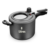 Panela De Pressão 8 Litros Antiaderente Grande Com Visor Mta