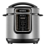Panela De Pressão Elétrica Mondial 6l Digital Master Cooker Pe 60 6l i Preto Inox 220v