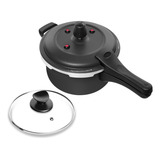 Panela De Pressão Fecho Ext 3 0l Preto Tampa De Vidro
