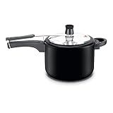 Panela De Pressão Rochedo Turbo Revestida Preta 4 5L Fechamento Interno