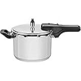 Panela De Pressão Tramontina Brava Em Aço Inox Com Fundo Triplo 22 Cm 6 L