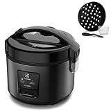 Panela Elétrica Electrolux Vapor Arroz Capacidade 2L 6 Xícaras 2 Em 1 Timer Panela Removivel Antiaderente Tampa Com Visor Transparente ERC10 Inox 220v Por Rita Lobo