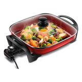 Panela Elétrica Gril Pe 49 rc 1200w Antiaderente Em Cerâmica Cor Vermelho Mondial Pe 49 rc 110v