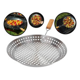 Panela Frigideira Grelhar Em Churrasqueira Inox 30cm Mor