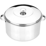 Panela Grande Caçarola 10l Caldeirão Tampa Aço Inox Zanella