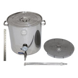 Panela Inox 70l Válvula Termômetro Fundo Falso Chuveiro Régu
