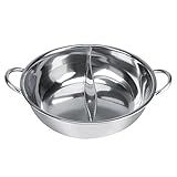 Panela Para Fondue Panela Quente De Aço Inoxidável Com Espessura De 27 29 31 Cm Fogão De Indução Com Separação De Dois Sabores Utilizável 34 Cm 