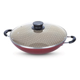Panela Wok Alumínio Com Tampa De Vidro 32cm Paris Tramontina