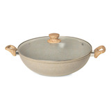 Panela Wok Com Tampa 34 Cm Indução Oster Cor Light Grey