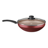 Panela Wok Flora Super Flon Em Alumínio 24cm 2 8l Cereja Mta