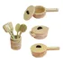 Panelas Para Cozinha Brinquedo De Madeira Kit Com 8 Peças