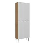 Paneleiro Com 4 Portas Paris Multimóveis Mp2185 Rustic Branco