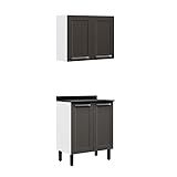 Paneleiro Itatiaia Em Aço Grafite 4 Portas Florença