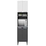 Paneleiro P Forno Cozinhas Itatiaia Midi Pop Art I3 4 Portas Grafite Branco