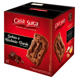 Panettone Com Gotas De Chocolate Amargo E Cacau Recheio Dark Casa Suíça Caixa 500g