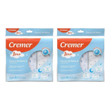 Pano De Boca Tecido Duplo Menino Bordado Cremer Kit C 2 Un