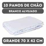 Pano De Chão Grande Branco 70x40cm Kit Com 10 Saco Duplo Ec