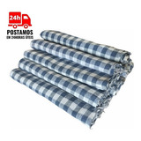 Pano De Chão Xadrez Para Limpeza Kit 10 Unidades Cor Azul