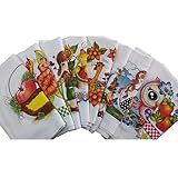 Pano De Prato Estampado 30 Unidades Pano De Copa Cozinha Guardanapo Louça Premium