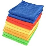 Panos De Microfibra Multiuso Kit Com 10 30x30 Cm Limpeza Doméstica E Automotiva Macio E Absorvente Não Arranha Multicor