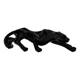 Pantera Negra Decorativa Gesso Preto Casa Escultura Leopardo