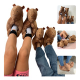 Pantufa Capivara 3d Infantil Adulto Sola Antiderrapante