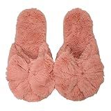 Pantufa Feminina Com Laço Peluciado Sola Ante Derrapante 27 Até 46 Rose 35 36 Rose