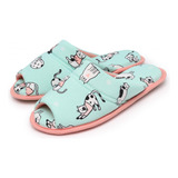 Pantufa Feminina Malha Adulta Antiderrapante Flexível