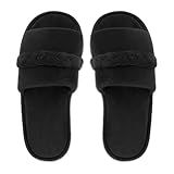 Pantufa Feminina Slide Antiderrapante Chinelo Preto Com Trança  27 28  Preto 