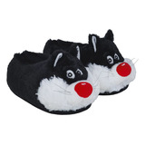 Pantufa Frajola Gato 3d Pelúcia Solado De Borracha Stuf