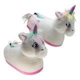 Pantufa Unicornio 3d Solado De Borracha Quentinha Pelucia