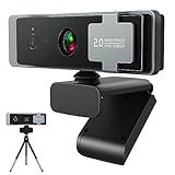 Paobas Webcam 1080p Para PC Câmera De Computador Com Capa De Privacidade E Tripé Microfones Com Cancelamento De Ruído Duplo Ideal Para Zoom Skype Videochamadas E Conferências