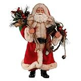 Papai Noel 30cm Sobretudo Vermelho Relógio Decoracao Natal Vintage Enfeite Natalino