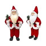 Papai Noel Boneco Natal 40cm Iluminado Enfeite Luxo Decoracao Natalina