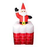 Papai Noel Chaminé Sobe E Desce Inflável Grande Decor Natal Cor Papai Noel Inflável Chaminé 1 60m 110v 220v