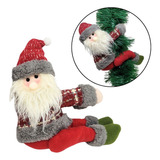 Papai Noel Decor Prendedor Cortina Pelúcia Vinho 37cm
