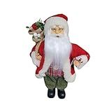 Papai Noel Em Pé 30cm Vermelho Branco Xadez Florarte
