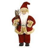 Papai Noel Em Pe Natal Vermelho E Bege 30cm Florarte 57121