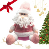 Papai Noel Enfeite De Natal Rose Gold 34cm Altura Decoração