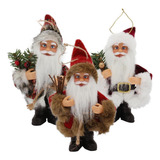 Papai Noel Enfeite Decoração Pendente Natal 15cm 3un Magizi