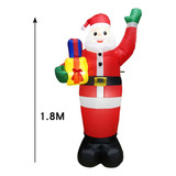 Papai Noel Gigante Inflável Em Pé Enfeite Natal Led Bivolt Cor Vermelho 110v 220v