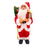 Papai Noel Grande Com Saco Boneco Natal Luxo 60 Cm Enfeite