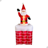 Papai Noel Inflável Chaminé Decoração Natal 1 70 110v 220v